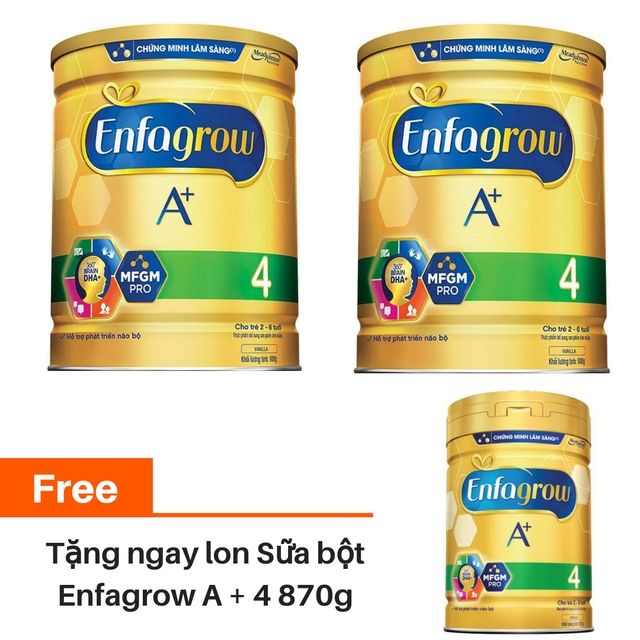 Combo 2 lon sữa Enfagrow A+ 4 1.750g tặng kèm quà