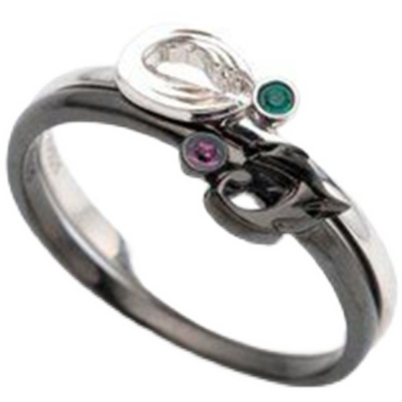 Nhẫn hở mạ bạc s925 họa tiết Kamen Rider W độc đáo