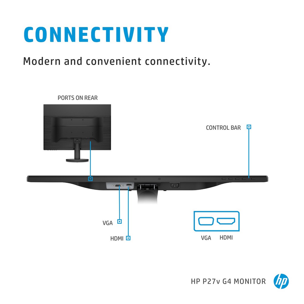 [Mã ELHPPK giảm 15% đơn 500K] Màn hình HP P27v G4 9TT20AA 27 inch FHD | IPS |5ms |VGA,HDMI |