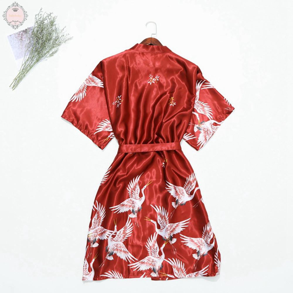 Áo Choàng Ngủ Kimono Họa Tiết Hoa Quyến Rũ Dành Cho Nữ