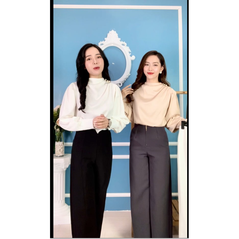 Áo Sơ Mi Nữ- Áo Sơ Mi Trắng Lụa Cao Cấp