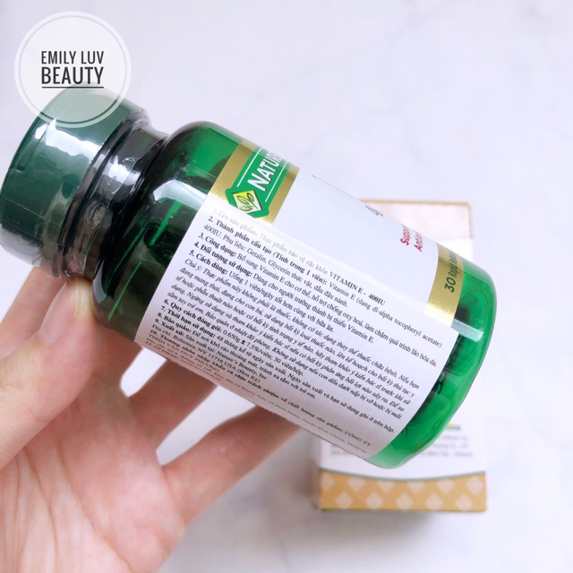 Viên uống Vitamin E Nature’s Bounty 400IU 30 viên