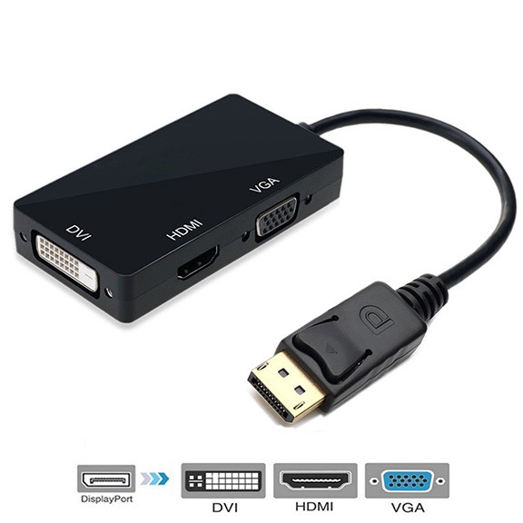 Đầu Chuyển Đổi Từ Displayport Sang Hdmi Vga Dvi Sang Dp1In4 Màu Đen