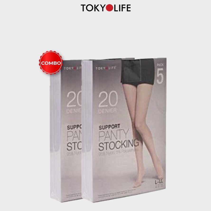 Combo 2 set 5 quần tất gia cố mũi chân 20D TOKYOLIFE CBQTATL002 ( tổng 10 chiếc )