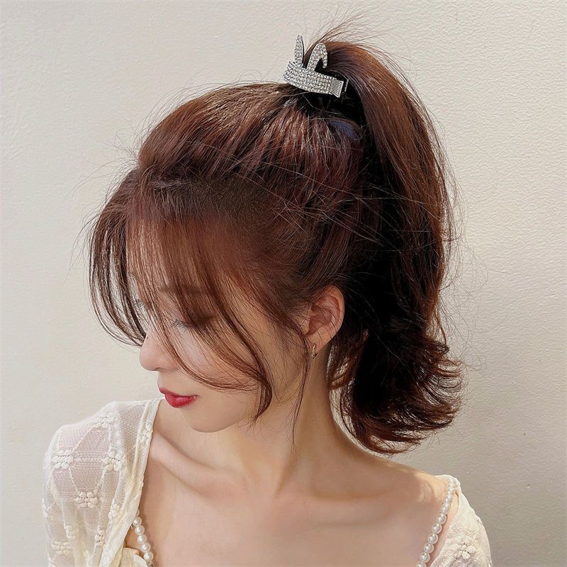 Kẹp Tóc Kim Loại Mạ Vàng / Bạc Hình Tai Thỏ Dễ Thương