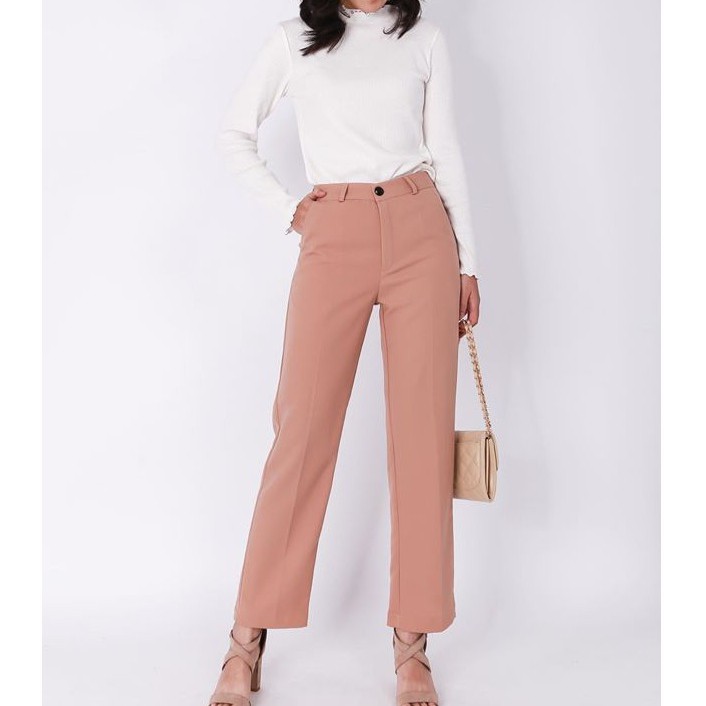 Quần tây nữ basic trơn ống suông thanh lịch thời trang LXK000255 | BigBuy360 - bigbuy360.vn