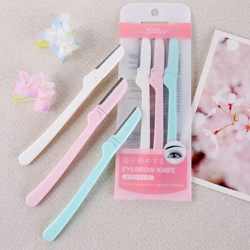 Dao cạo lông mày, chân mày Lameila cao cấp set 3 chiếc sắc bén, chống gỉ