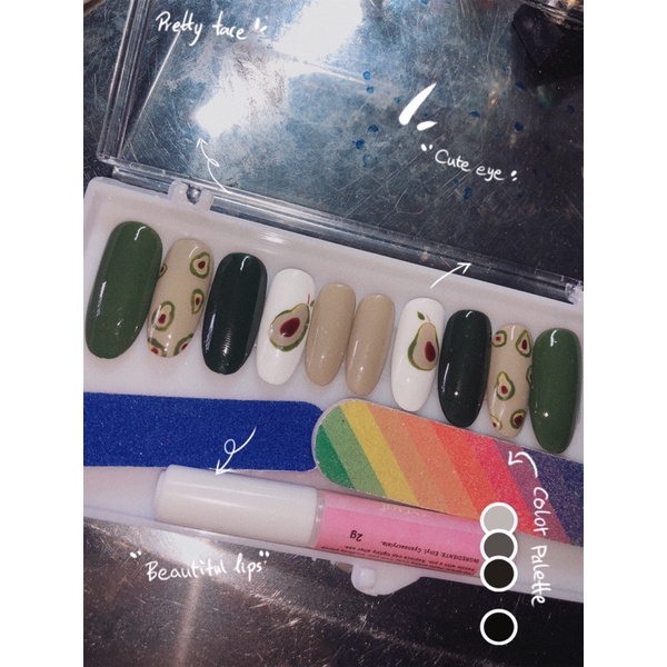 [SALE] nail box- móng giả mẫu Trái Bơ dễ thương xinh xẻo [sốc]