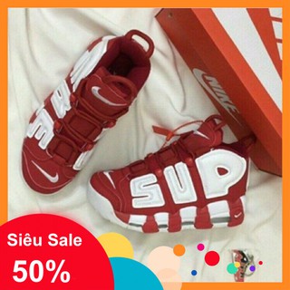 Giầy thể thao sneaker Uptempo Sup đỏ trắng nam nữ.