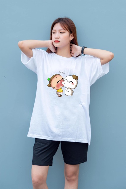 Áo phông trắng unisex form rộng, chất đẹp