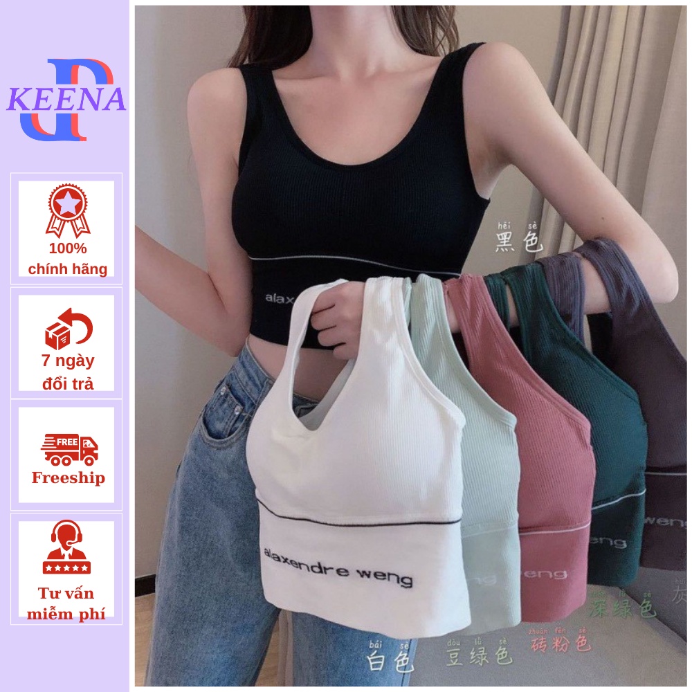 Áo bra tập gym 2 dây nâng ngực không gọng sexy bigsize có mút ngực KEENA AL 13