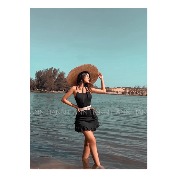 Đầm Thun gân body cao cấp + belt