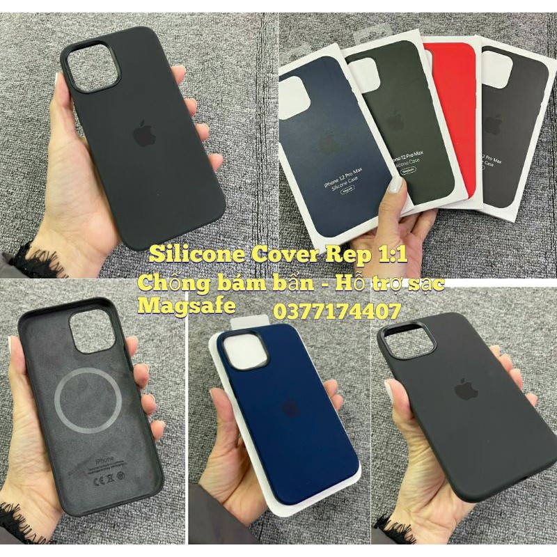 Ốp lưng Silicon Case iPhone 12, 12 Pro, 12 Pro Max chống bám bẩn tích hợp sạc Magsafe siêu xịn ( Chuẩn 1:1 Full Box )