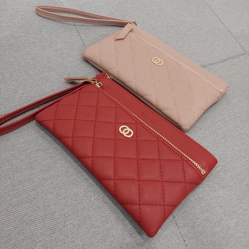 Ví Nữ Khóa Kéo Họa Tiết Hình Thoi Cidu Vn08