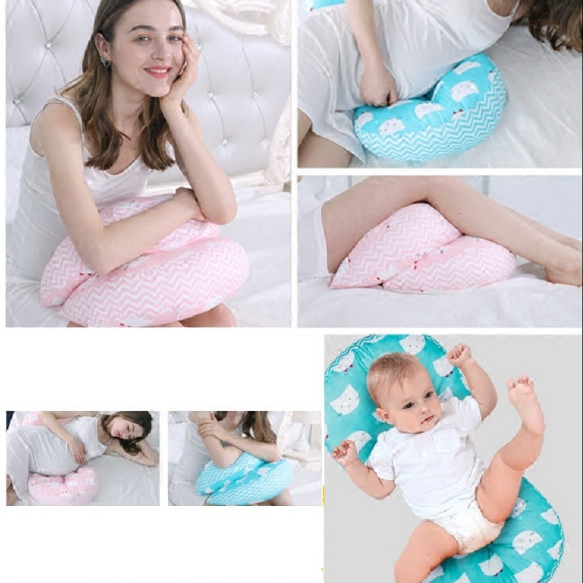 Gối bà bầu, kích thước(70x22x40cm), vải 100% cotton, ruột bông nhân tạo (Cáo vàng) tuan095