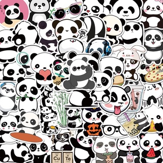 50 miếng dán hình gấu trúc xinh xắn chống nước trang trí laptop