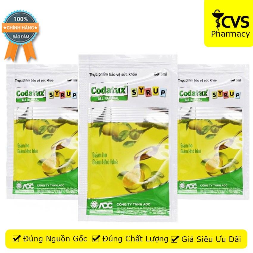 Codatux Syrup - Hộp 30 Gói Siro Giúp Giảm Ho & Viêm Họng - cvspharmacy