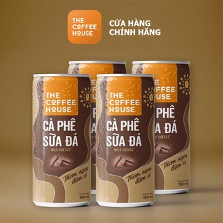 Combo 4 lon cà phê sữa đá - The Coffee House - 180ml x 4 lon - cà phê sữa, cafe lon, thơm ngon đậm vị
