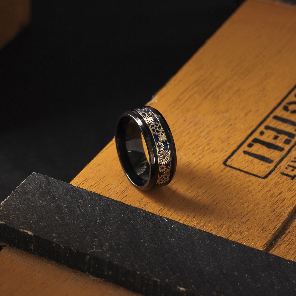 Nhẫn nam nữ tròn Unisex Merin Accesories màu bạc Thời trang chất liệu Titan đẹp đơn giản - Nhẫn Sawtooth