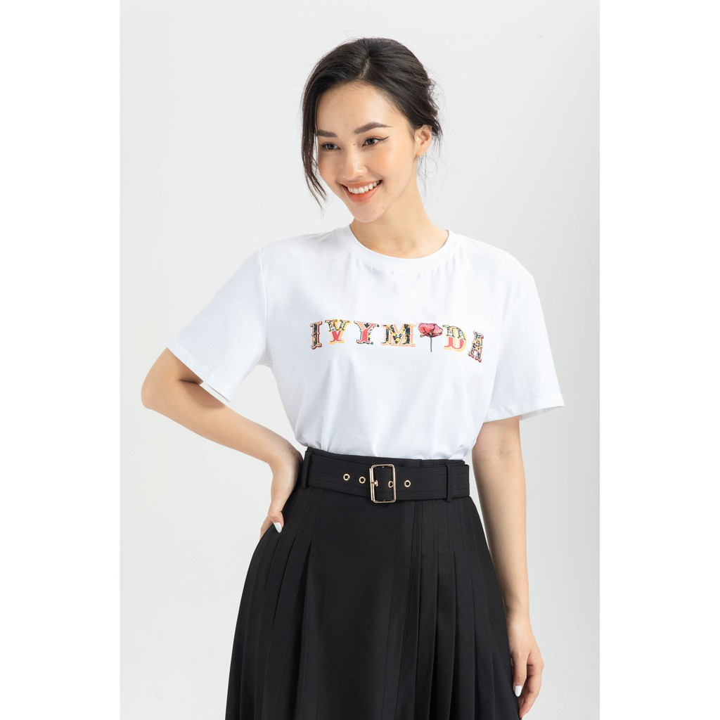 Áo thun nữ in chữ IVY Moda MS 57M6395