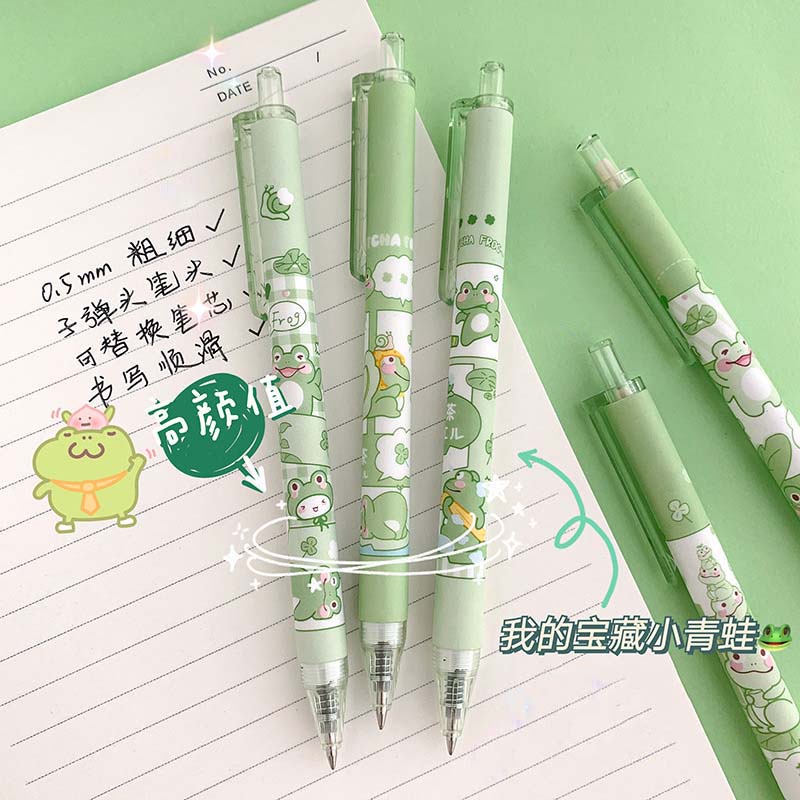 Bút Mực gel 0,5Mm Hình Ếch Dễ Thương