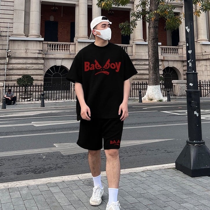 Bộ thun nam cao cấp BADBOY form rộng chất coton mát mịn, thấm hút mồ hôi