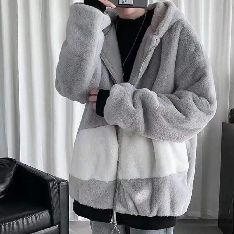 Áo khoác cổ đứng lót cotton phối nhung phong cách hong kong thời trang thu đông dành cho nam