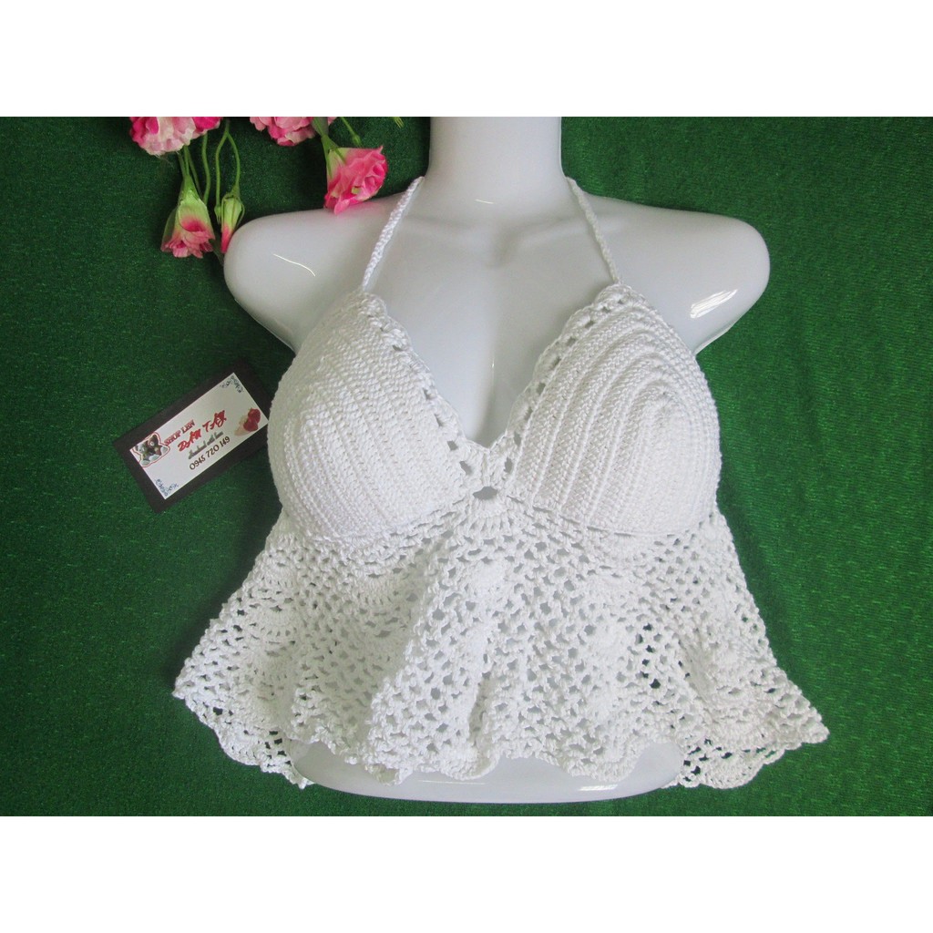 [Hàng sẵn] Áo bikini Móc tay bằng Sợi cotton siêu Chất (Mát nhẹ không dão)_Handmade 100% | BigBuy360 - bigbuy360.vn