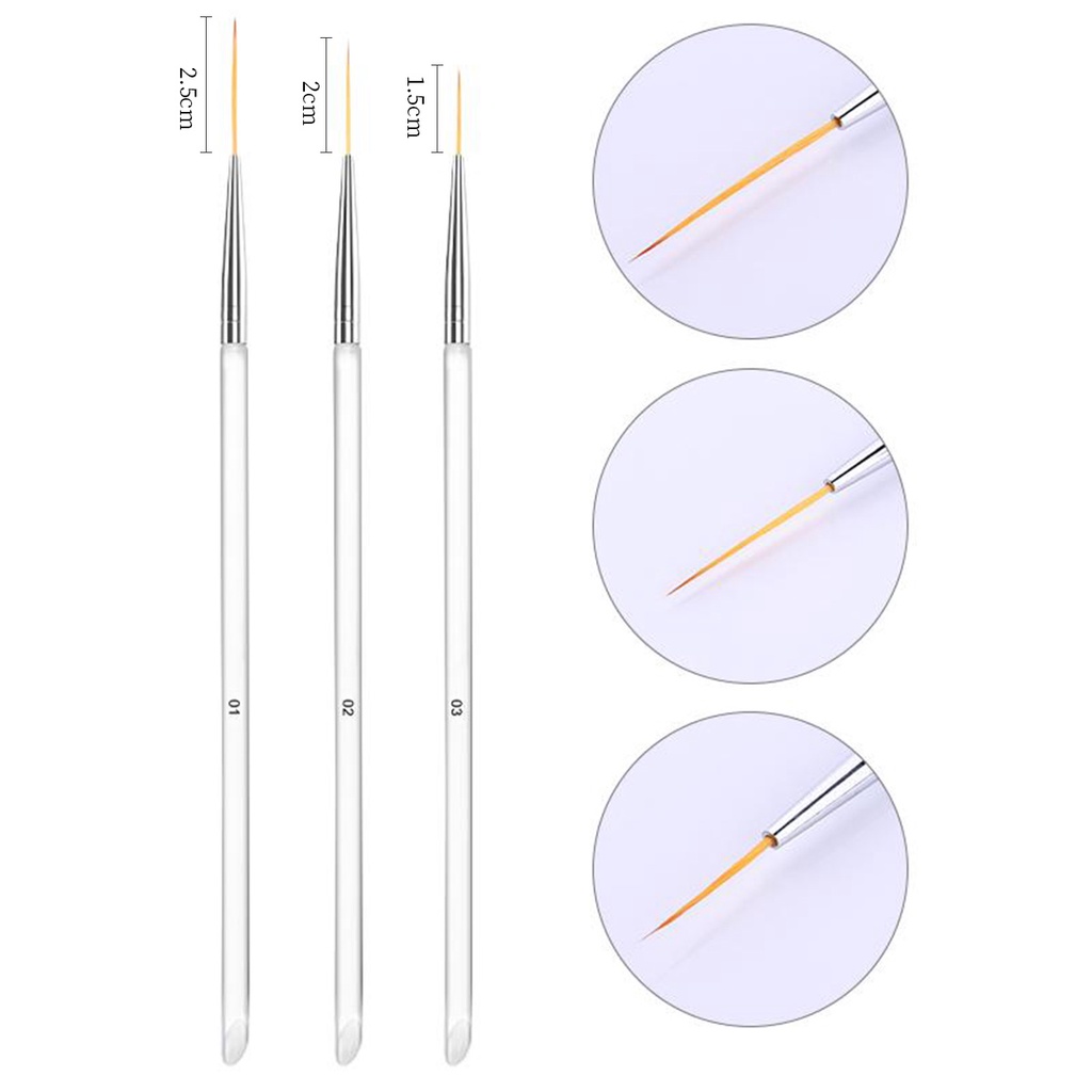 1 Bộ Cọ Vẽ Móng Tay Đầu Tròn Màu Gradient