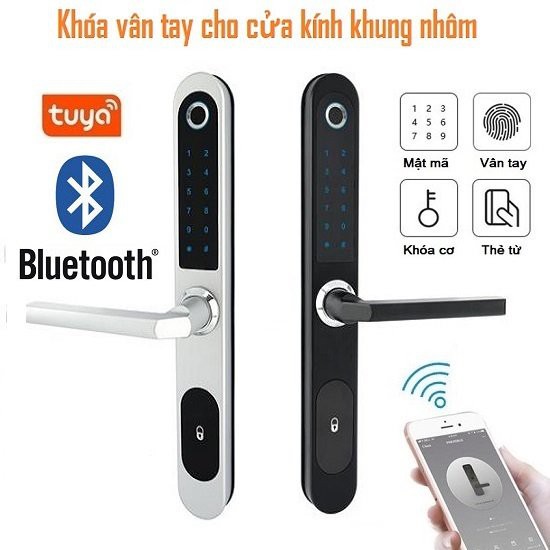 Khoá cửa vân tay Tuya bluetooth cho cửa nhôm kính KG-N8500T