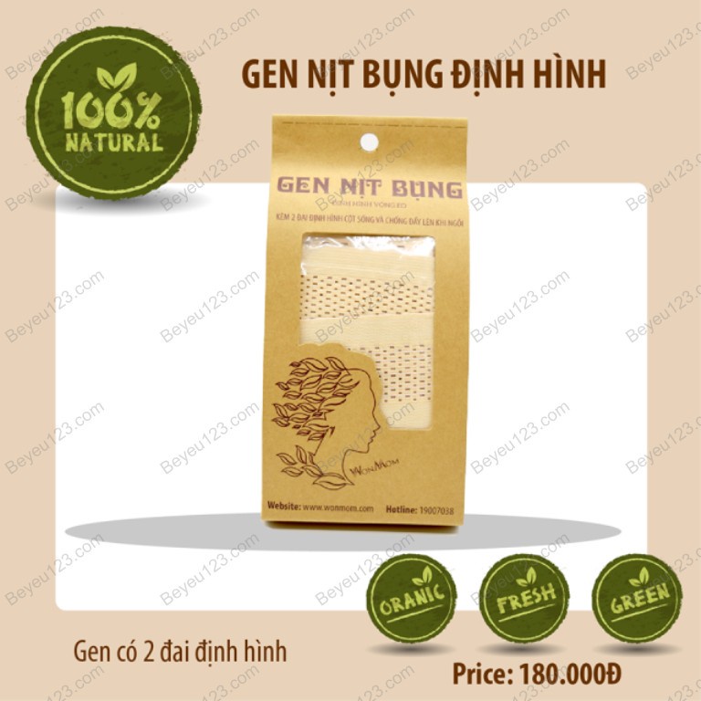 Combo Liệu trình giảm eo sau sinh cho Mẹ Wonmom (1 chai dầu gừng, 1 hũ muối thảo mộc, 1 đai quấn muối và 1 gen nịt bụng)