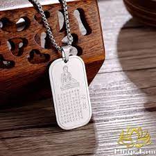 Mặt Dây Chuyền Thẻ Bài Đức Phật Khắc Bát Nhã Tâm Kinh