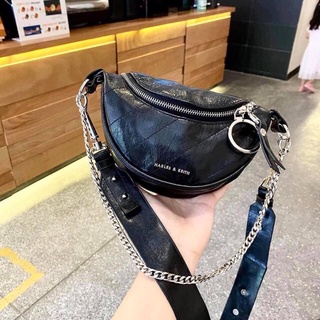 Túi đeo bụng cnk tag bạc da mềm đeo chéo đeo vai size 20