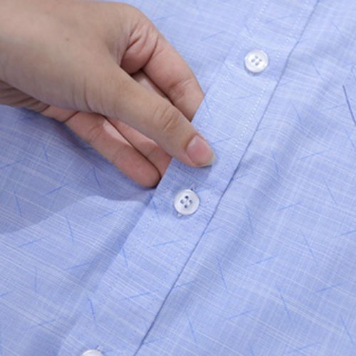 Áo Sơ Mi Nam Công Sở Trung Niên Thương Hiệu Anton Màu Xanh Dương Vải Cotton Họa Tiết In - XGD561