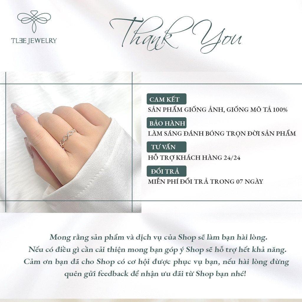 Nhẫn bạc unisex TLEE sóng đan chéo basic NCJ A0103