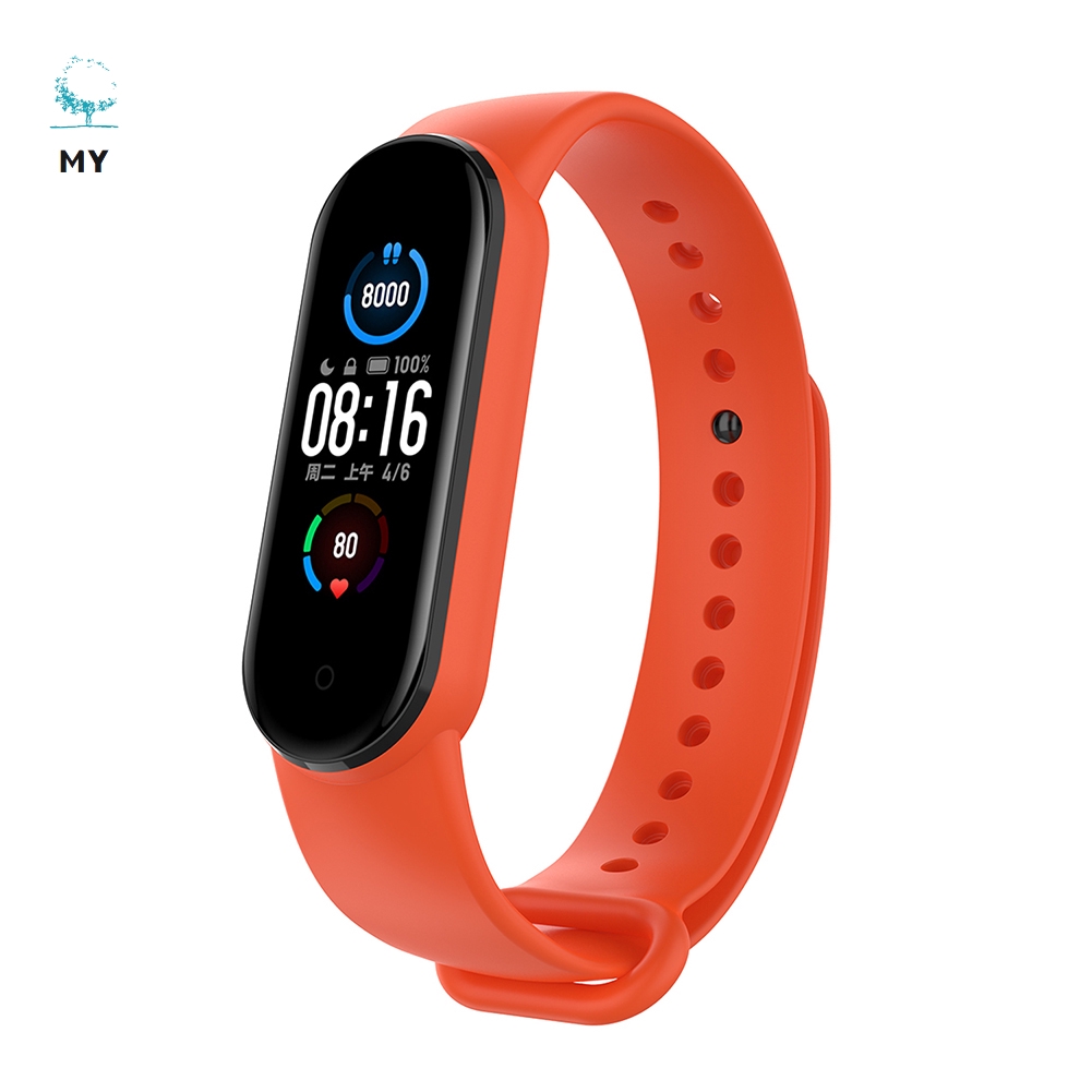 Dây Đeo Thay Thế Chất Liệu Tpu Màu Trơn Cho Xiaomi Mi Band 5