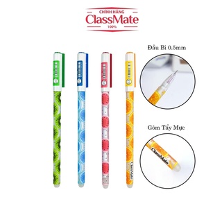 Bút gel xóa được classmate fruit ngòi 0.5mm, viết gel hai màu xanh tím dành cho học sinh gp02-fr