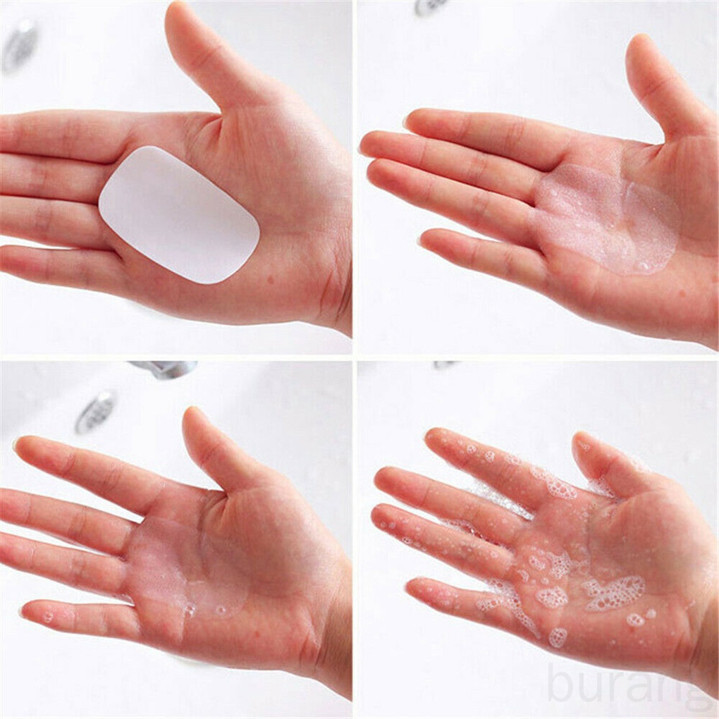 (Hàng Mới Về) Xà Phòng Giấy Rửa Tay Dùng Một Lần Tiện Dụng Khi Đi Du Lịch