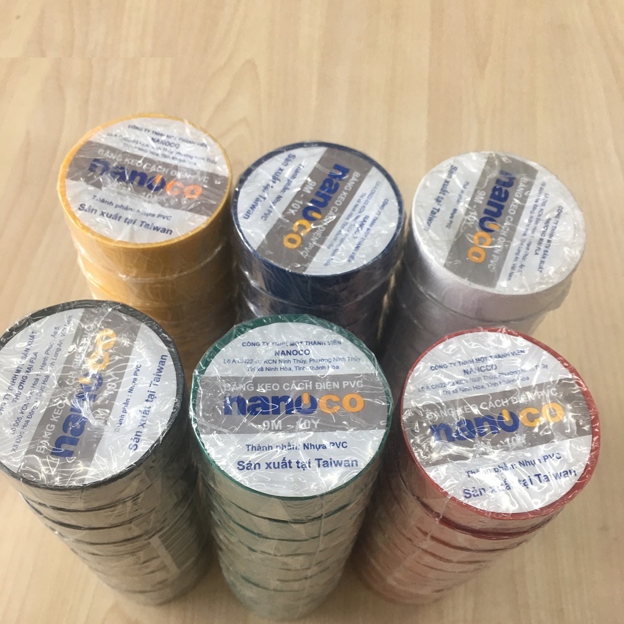 Băng keo cách điện Nanoco 1 cây 10 cuộn, 1 cuộn 9m 18m