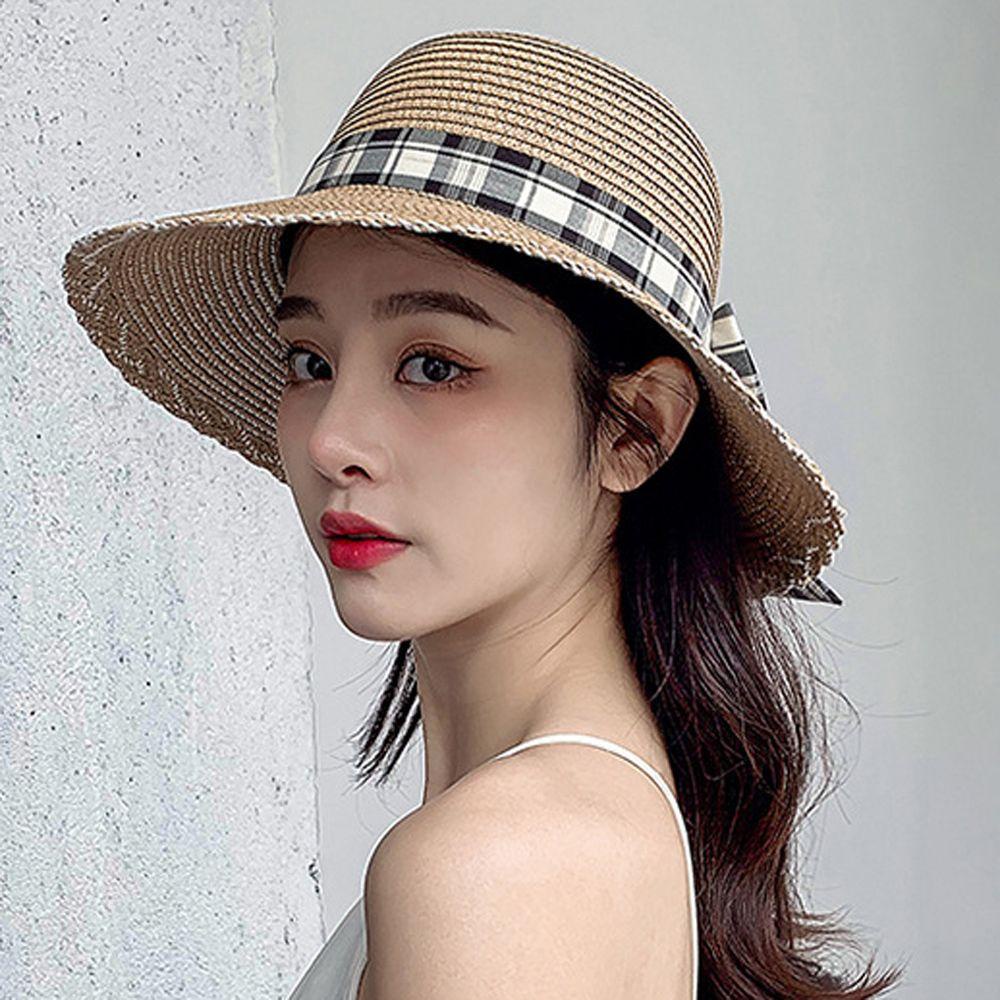 Nón Cối Rộng Vành Phối Nơ Phong Cách Vintage Thanh Lịch Cho Nữ