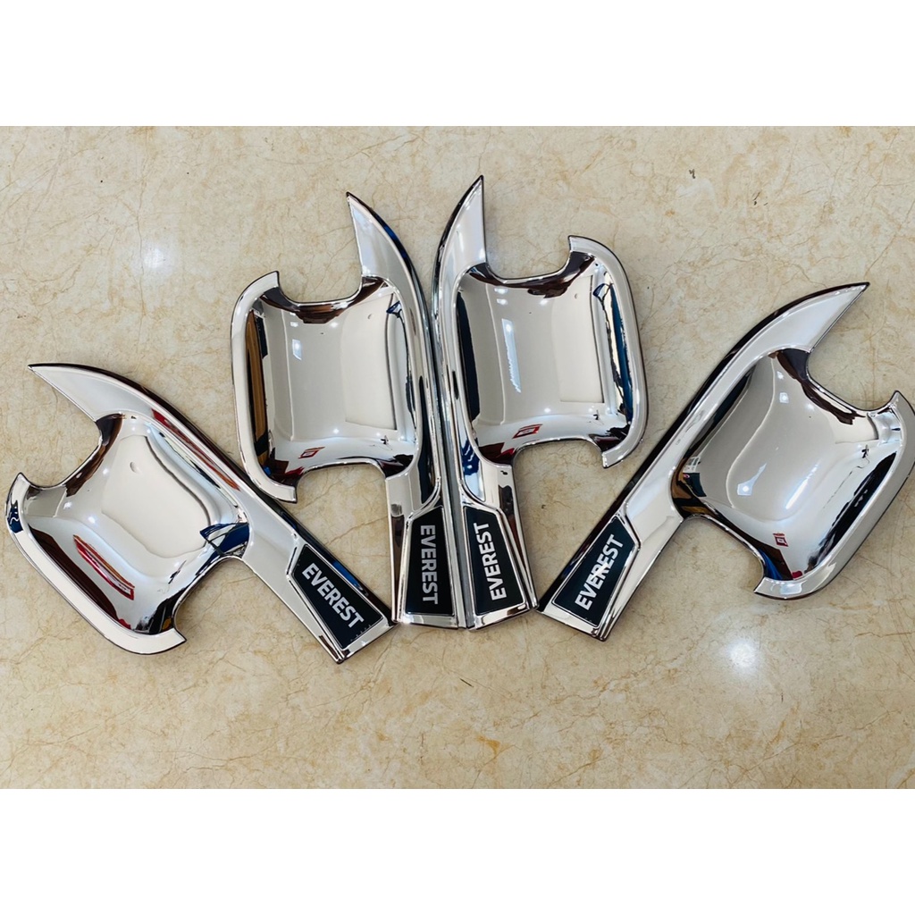 Ốp tay hõm cửa xe Everest 2022 2023 mạ crom cao cấp trang trí chống xước xe