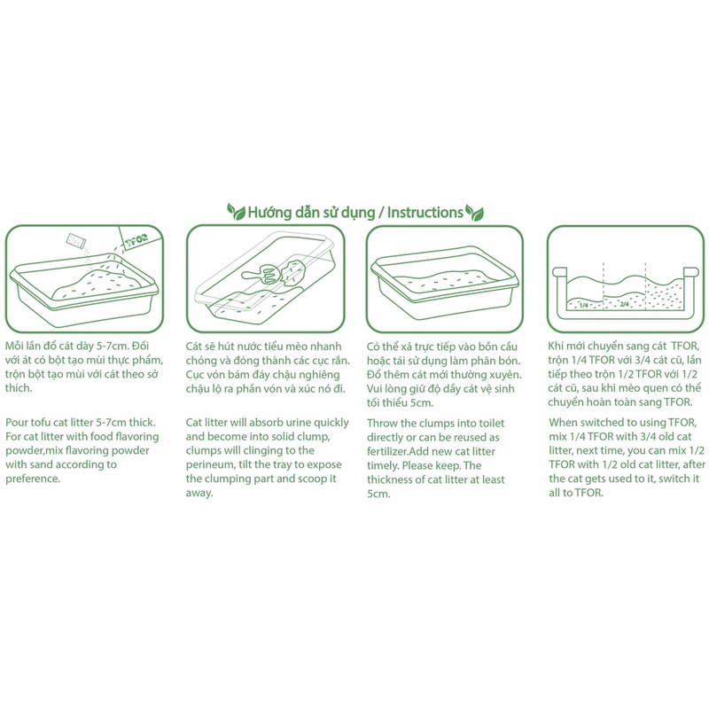 CÁT ĐẬU NÀNH TFOR 6L, SIÊU KHỬ MÙI, AN TOÀN, KHÔNG BỤI