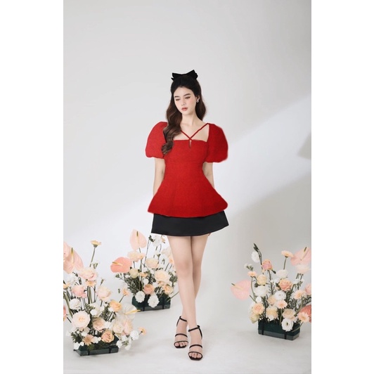 Áo Tay Phồng Chéo Dây 3 Màu