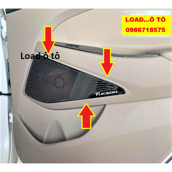 Ốp Màng Loa Xe Huyndai Tucson 2018-2021 Vân Titan Cao Cấp
