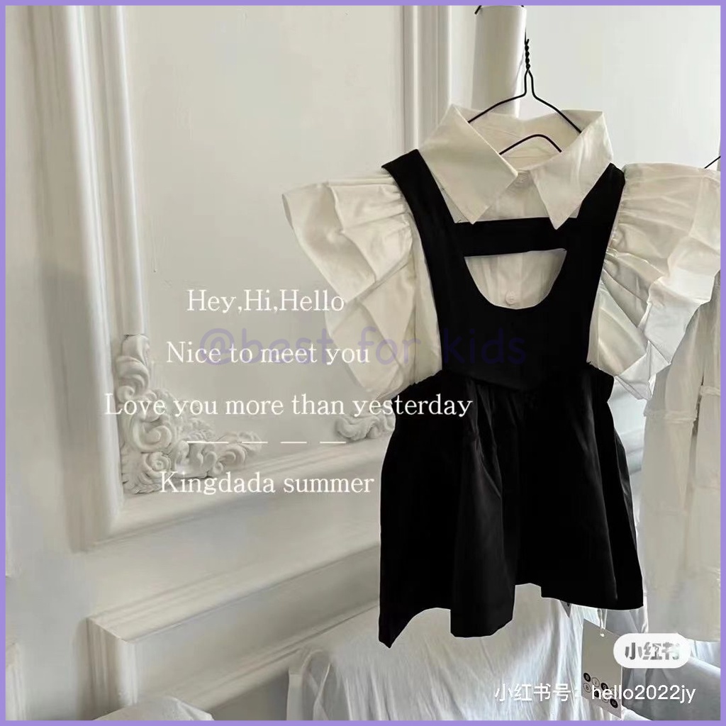 Áo Thun Và Quần Yếm Phong Cách Phương Tây Thời Trang Cho Bé Gái