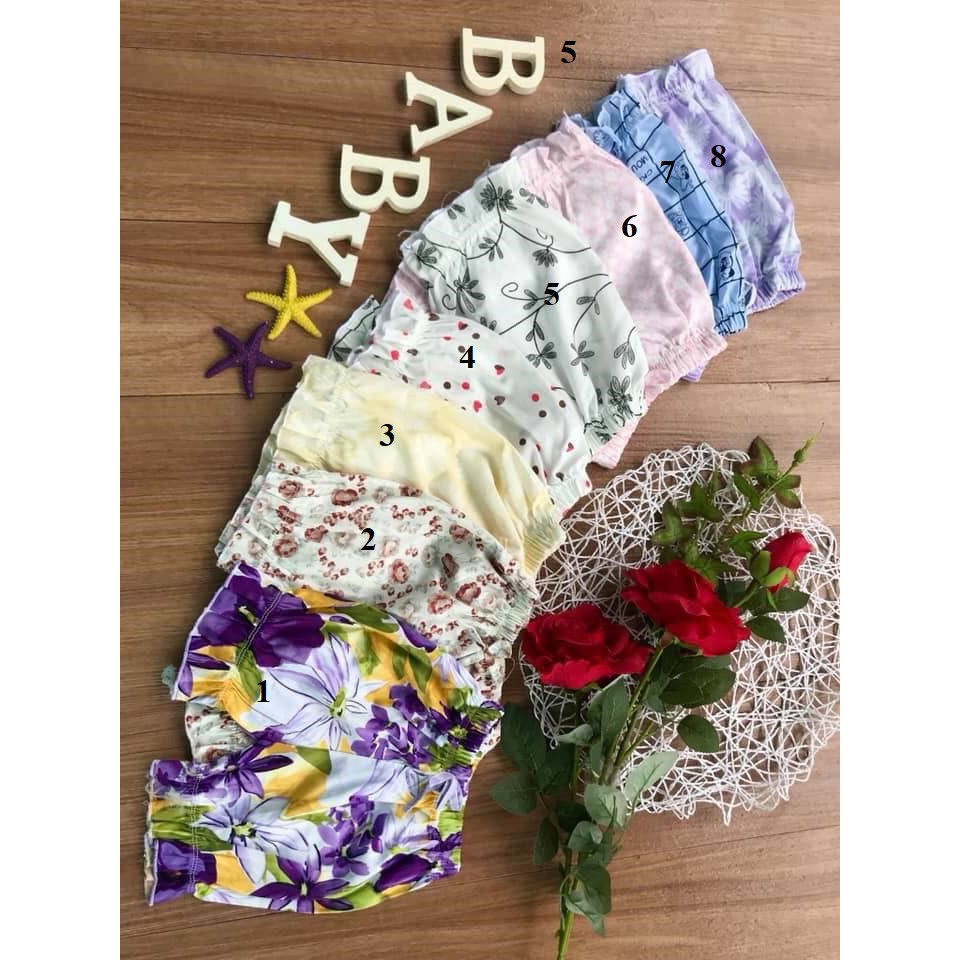 quần cộc thô lụa cho bé gái