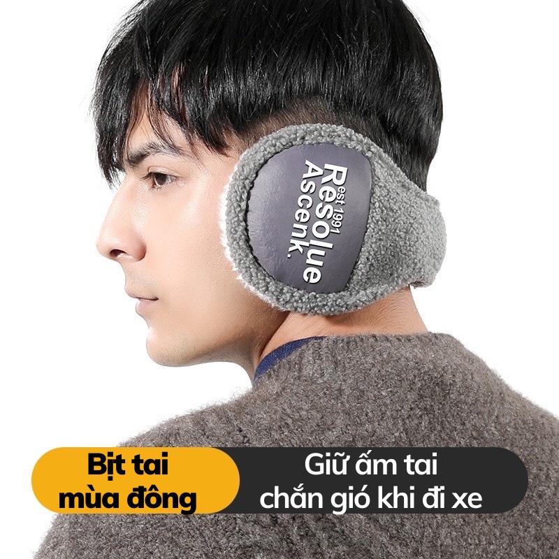 Bịt tai giữ ấm mùa đông nam nữ unisex, chất len lông cừu cao cấp êm tai Golovejoy DEZ34