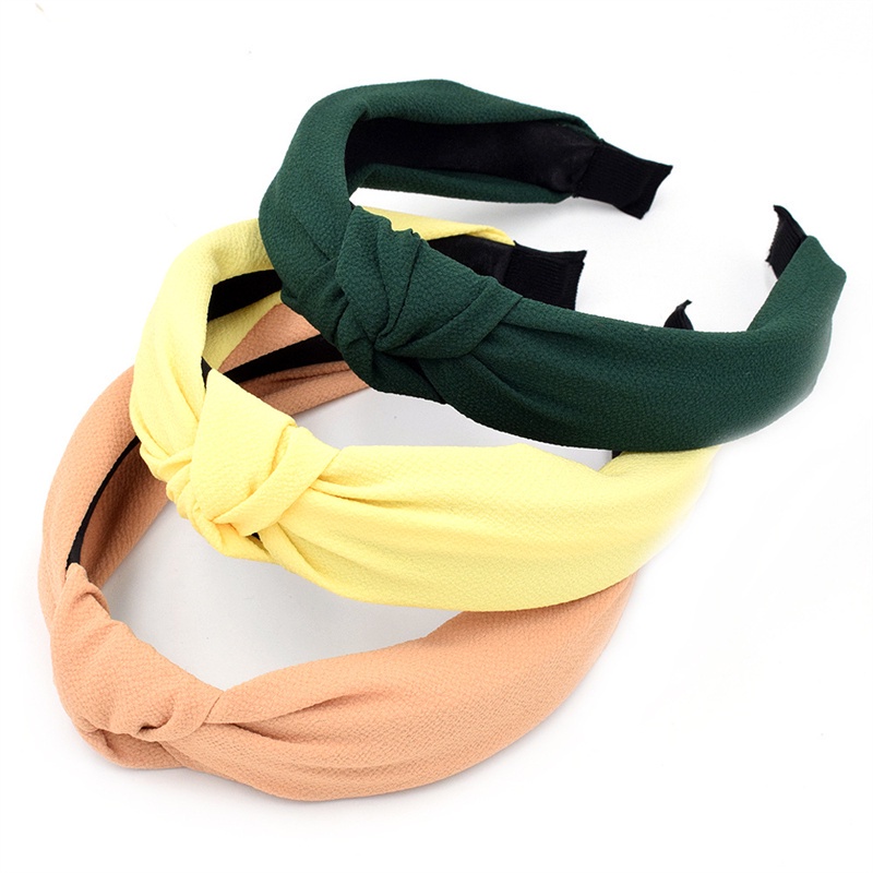 Băng Đô Vải Chiffon Màu Trơn Thắt Nút Đơn Giản Phong Cách Hàn Quốc Cho Nữ