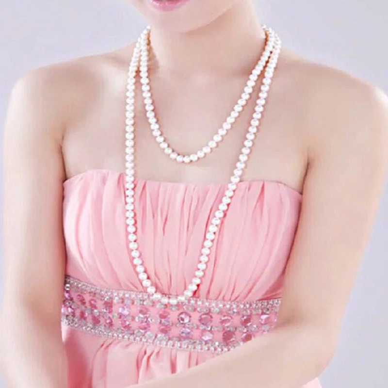 Dây chuyền xỏ ngọc trai nhân tạo phong cách Âu Mỹ sang trọng