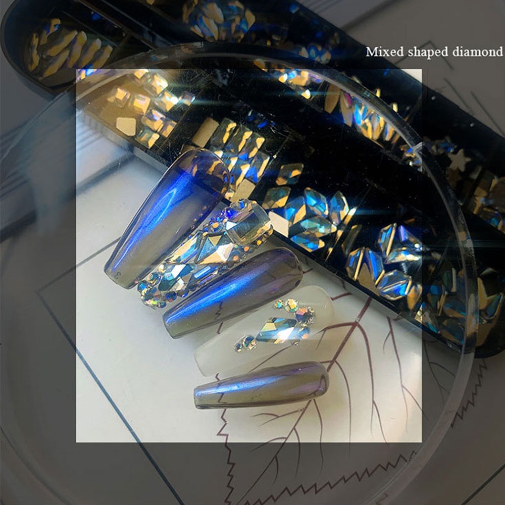 [Hàng mới về] Phụ kiện đá đầy màu sắc thời trang để trang trí móng tay nghệ thuật thủ công